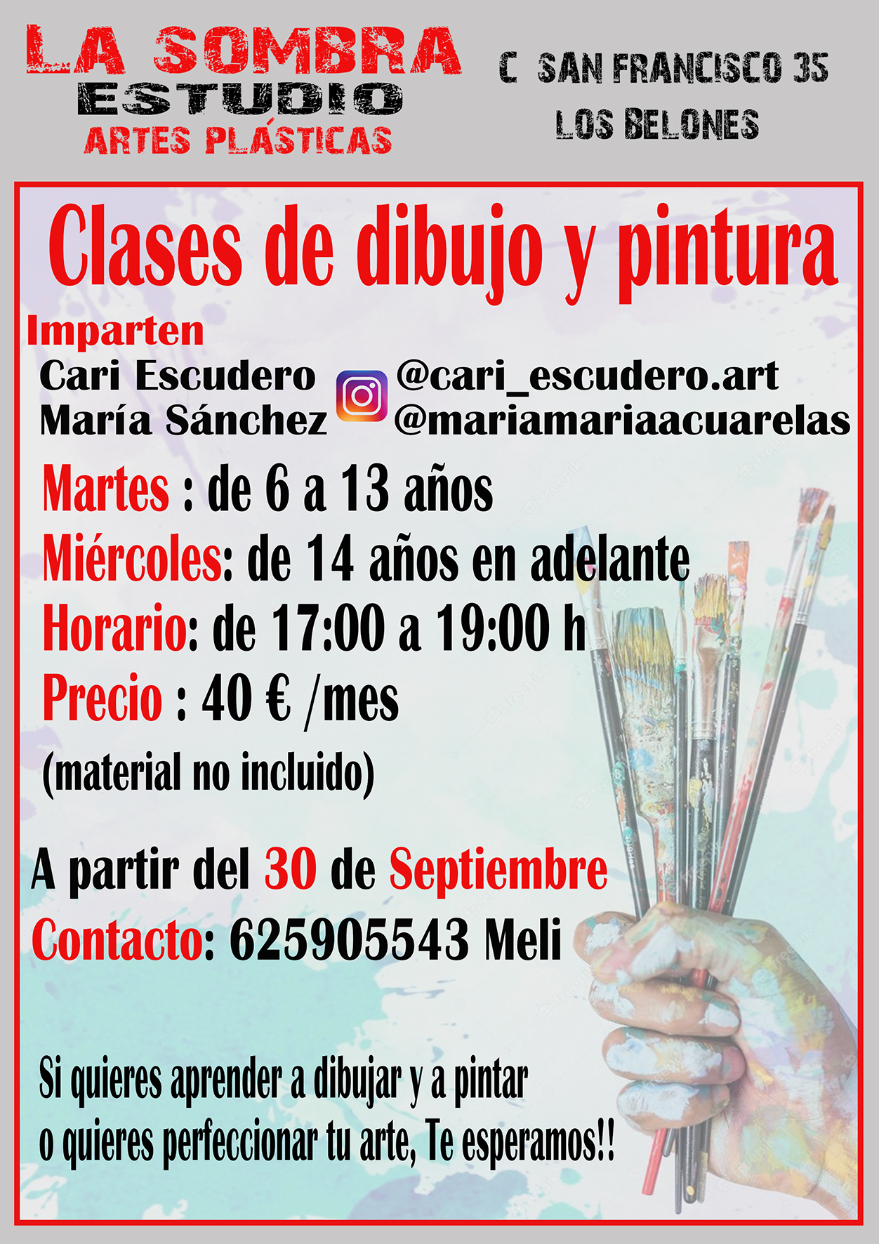 Clase de dibujo y pintura